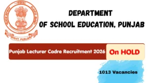 Punjab Lecturer Recruitment 2026 Put on Hold as SC Commission Seeks Reservation Records