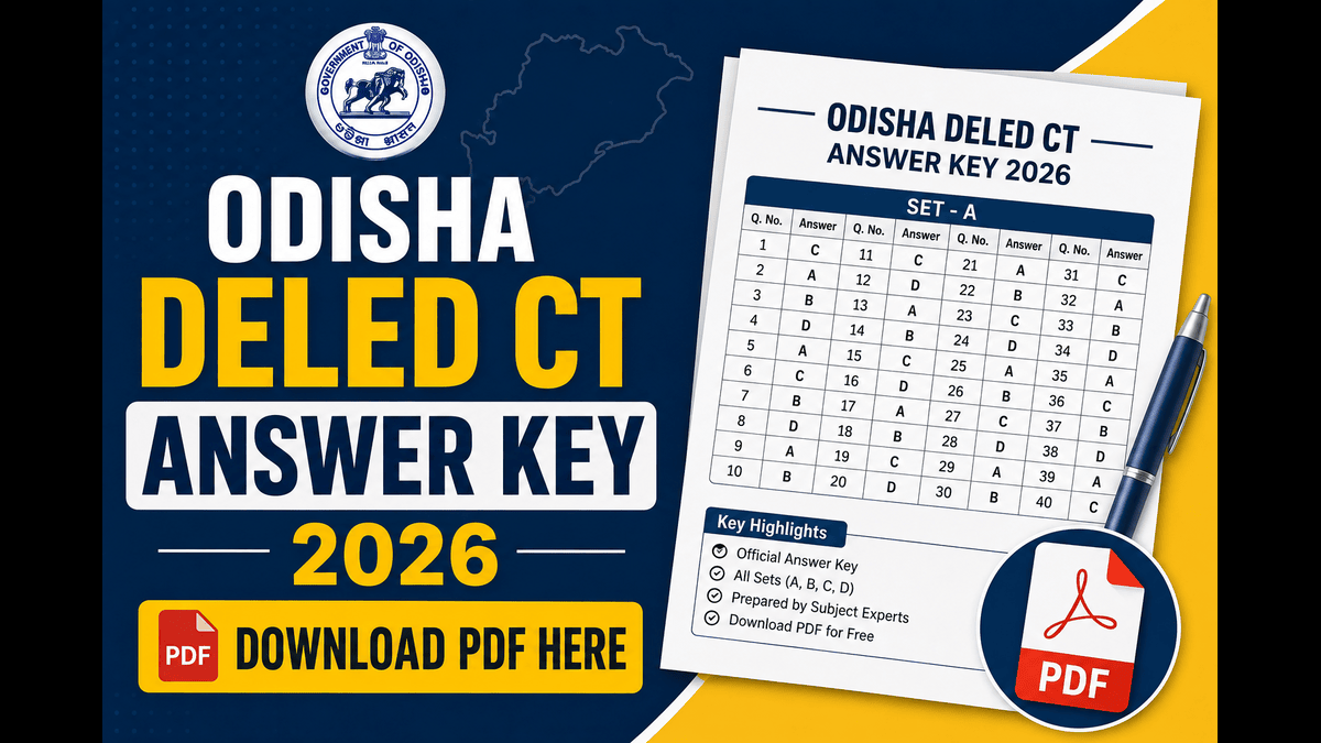 Odisha D.El.Ed. CT Answer Key 2026, Download PDF Here