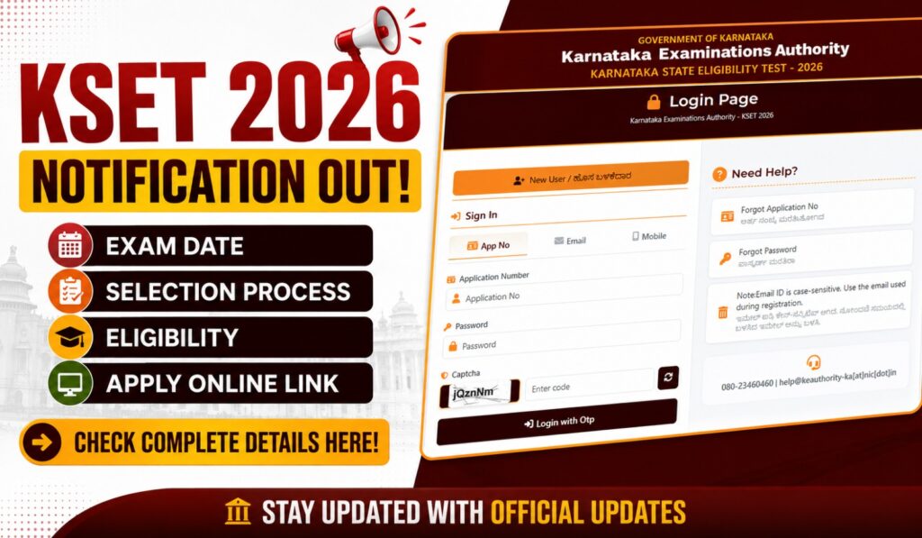 KSET 2026 Notification Out, Exam Date, Selection Process, Eligibility and Apply Online Link_1.1