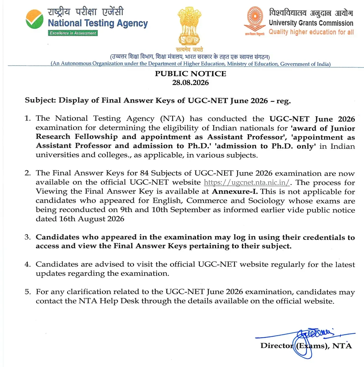 UGC NET Final Answer Key 2026 Out (June Session), Download Subject Wise PDF Here_2.1