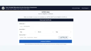 UPTET Certificate 2026