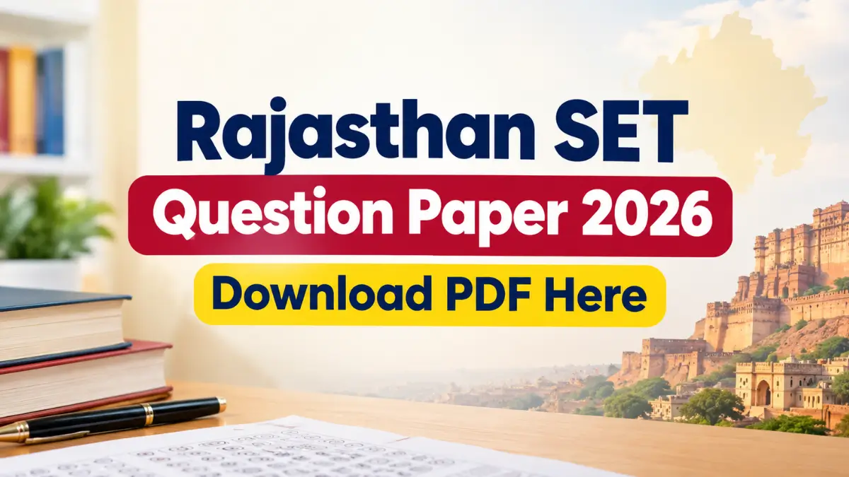 Rajasthan SET Question Paper 2026, Download PDF Here