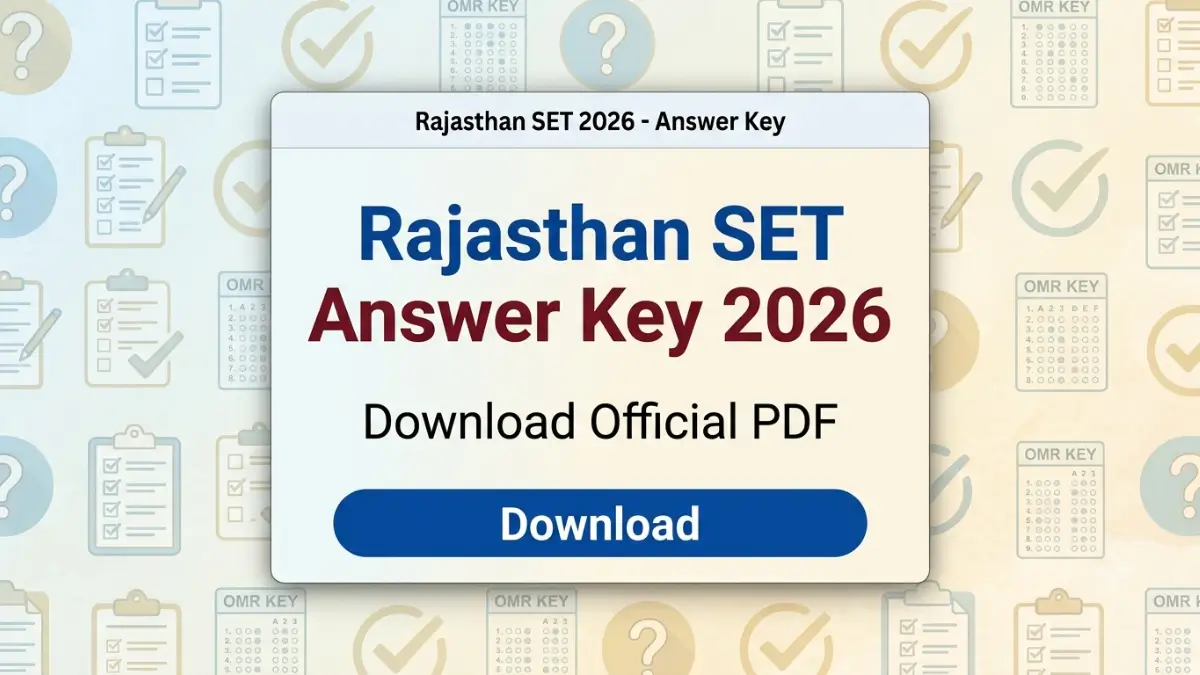Rajasthan SET Answer Key 2026, Download Official PDF