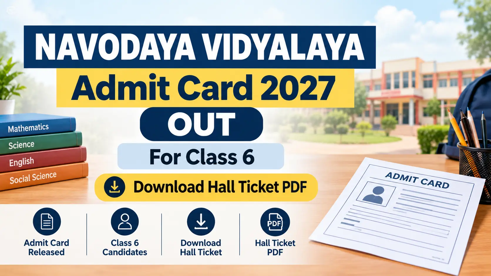 Navodaya Vidalaya Admit card 2027 class 6