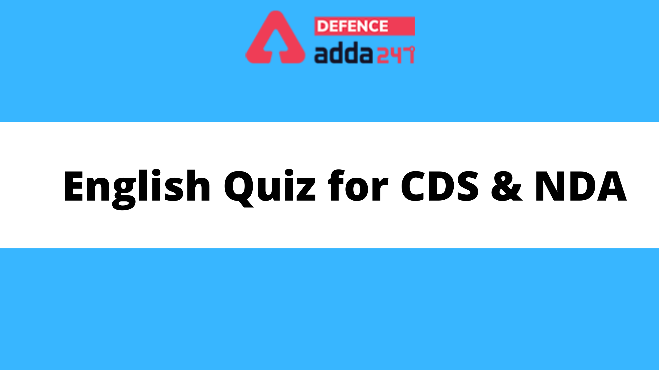 English Quiz for NDA and CDS Exam