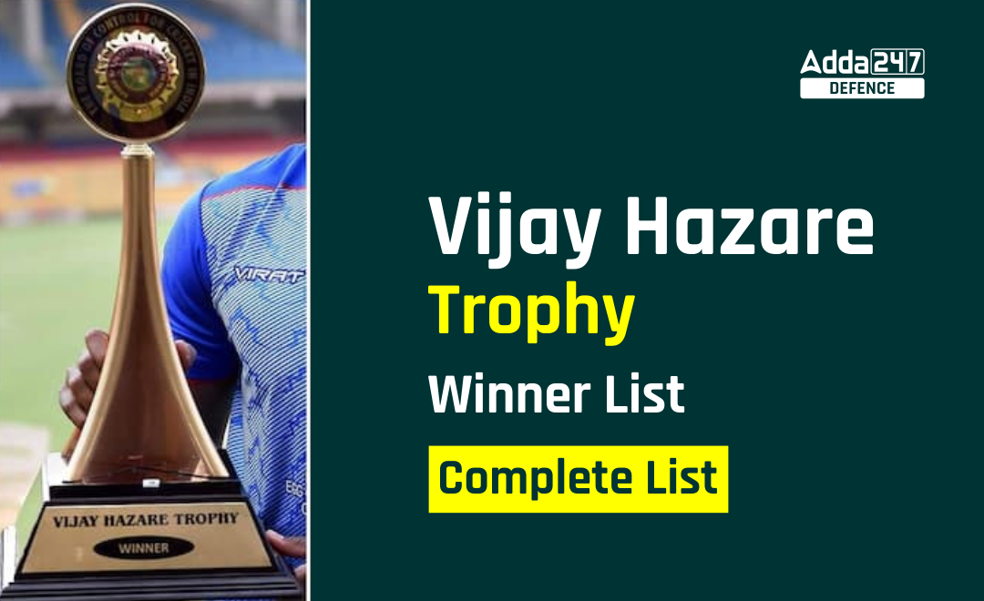 Vijay Hazare Trophy Winner List, Complete List