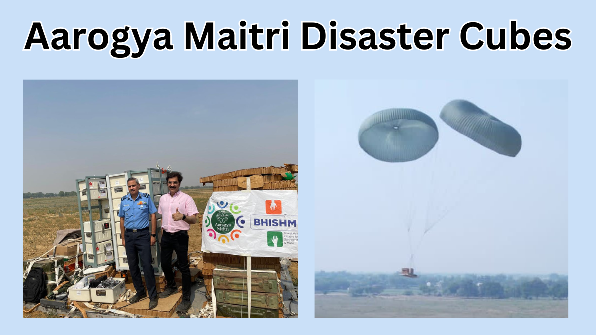 IAF conducting paradrop of Aarogya Maitri disaster Cubes
