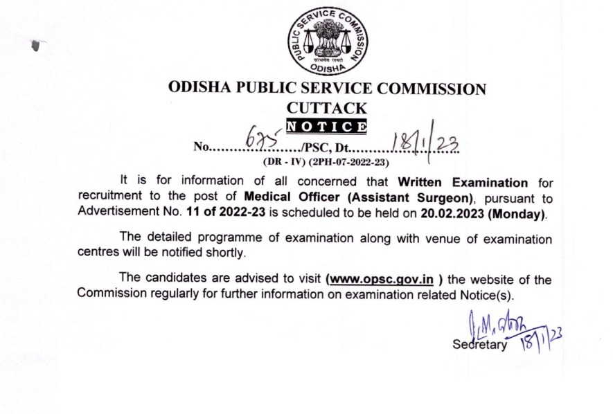 OPSC Medical Officer Exam Date 2023 Check Exam Schedule – Odia govt jobs_4.1
