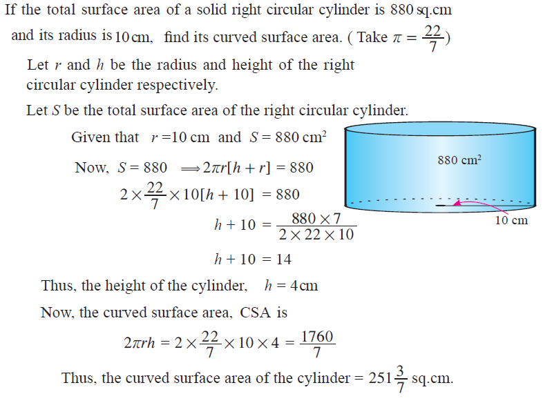 Curved surface area csa of a cylinder formula adda247
