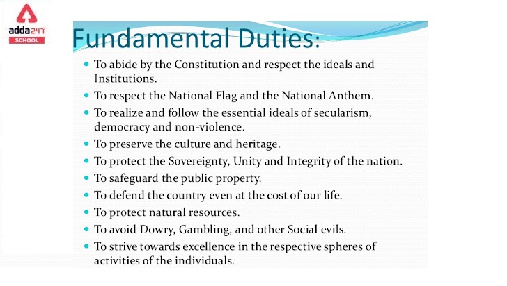 The Fundamental Duties of Indian Citizens | adda247_40.1