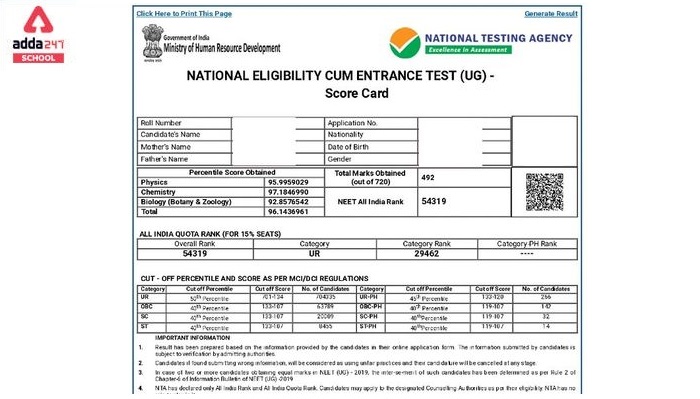 NEET Result 2021: Out Pdf Released @ neet.nta.nic.in_50.1