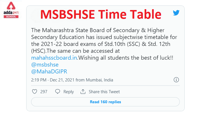MSBSHSE Maharashtra Board HSC, SSC Exams Time table 2021-22_40.1