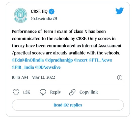 CBSE Term 1 Result 2022 Live: 10th & 12th Score Card Updates_50.1