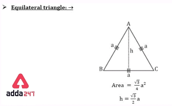 area of equilateral triangle