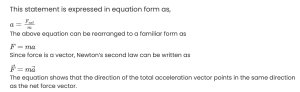 2nd law of motion