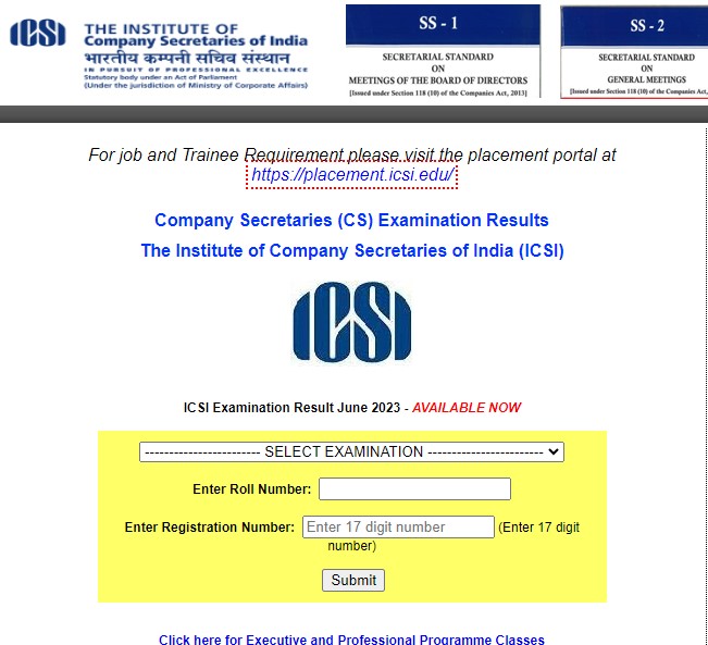 ICSI CS Professional, Executive Result 2023 Out, Check Direct Link -_3.1