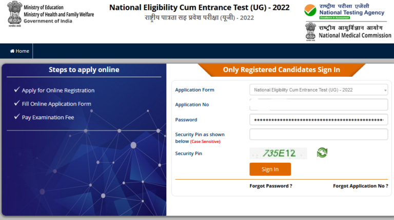 NEET Candidate Login 2024 - NTA Login Link @neet.nta.nic.in