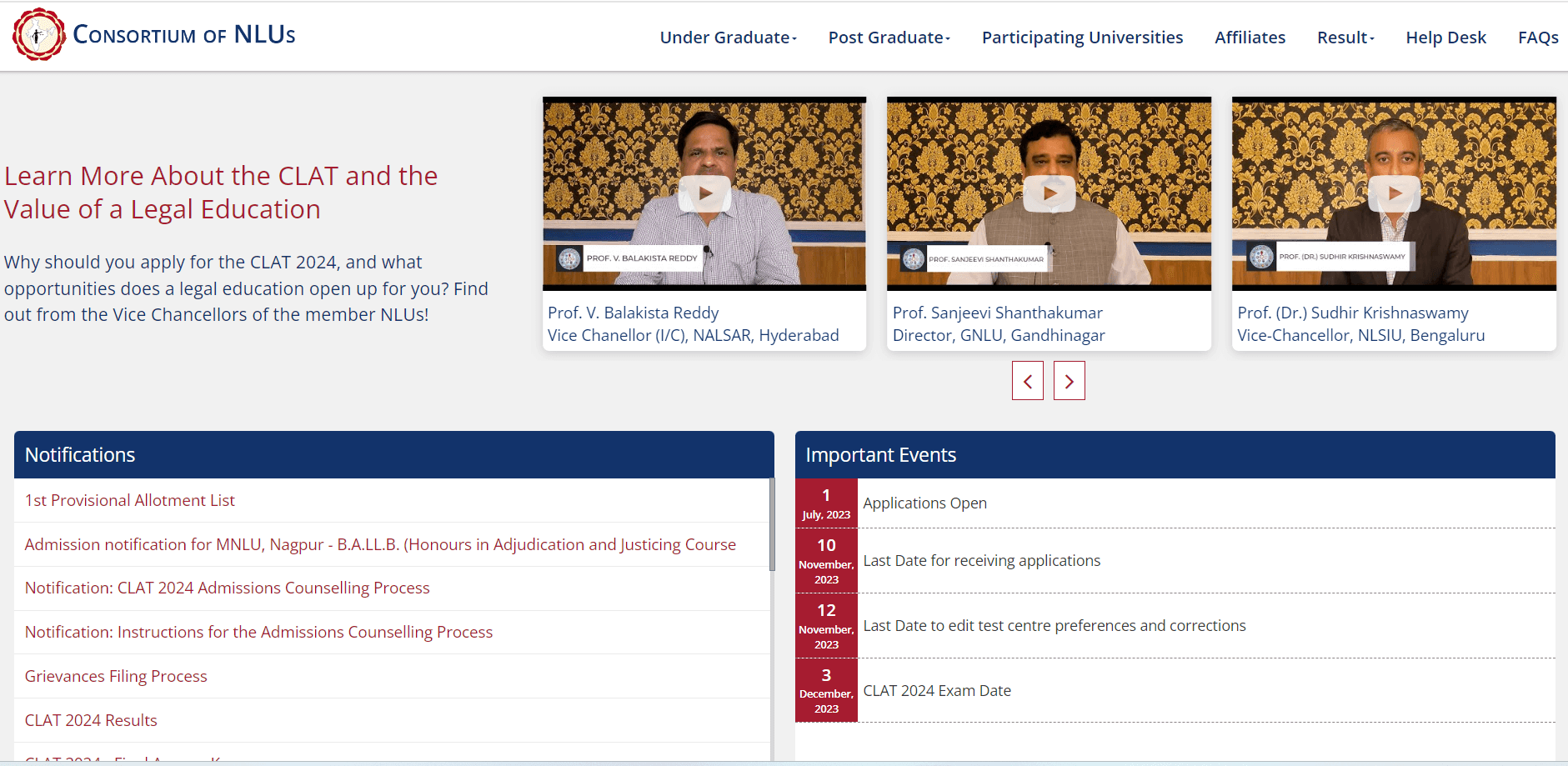 CLAT First Allotment List 2024