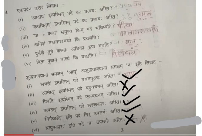 MP Board Class 10th Sanskrit Question Paper 2024, Download Answer Key PDF -_10.1