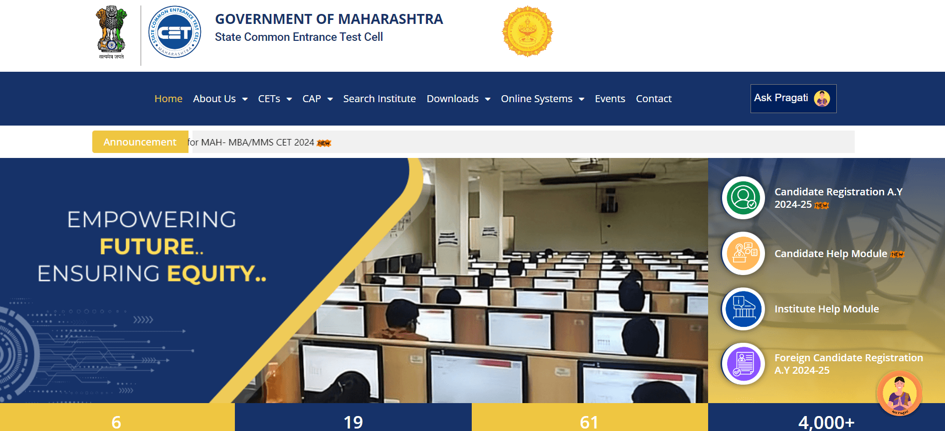 MH Nursing CET 2024 Home Page