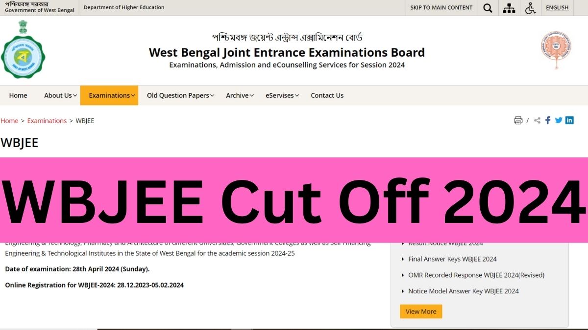 WBJEE Cut Off 2024