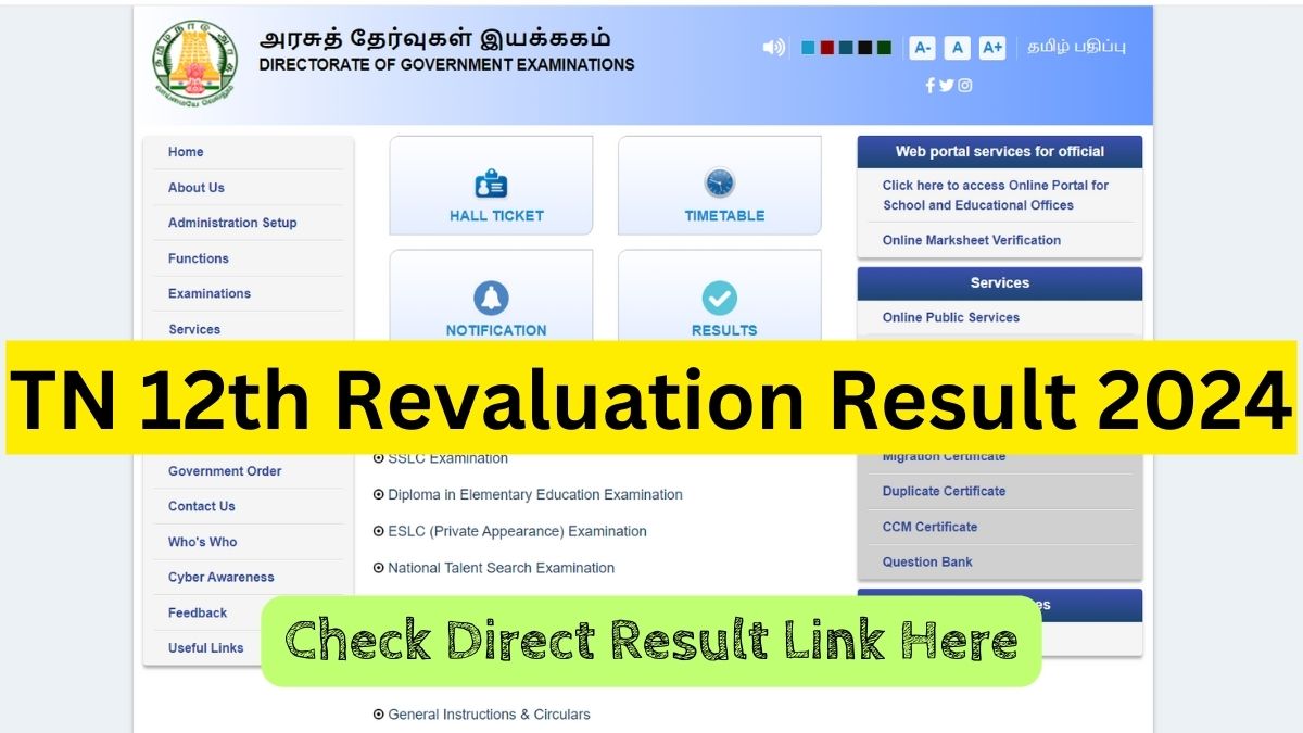 TN 12th Revaluation Result 2024