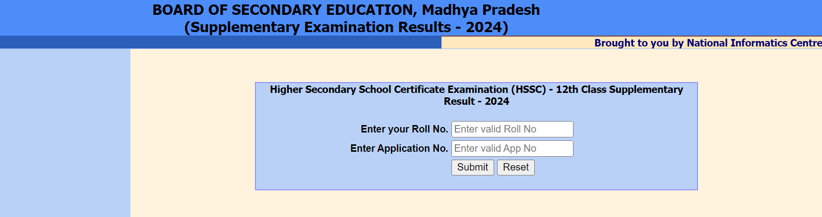 MP Board Supplementary Result 2024 Class 12 Link