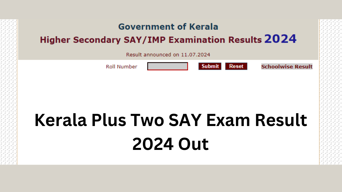 Kerala Plus Two SAY Exam Result 2024