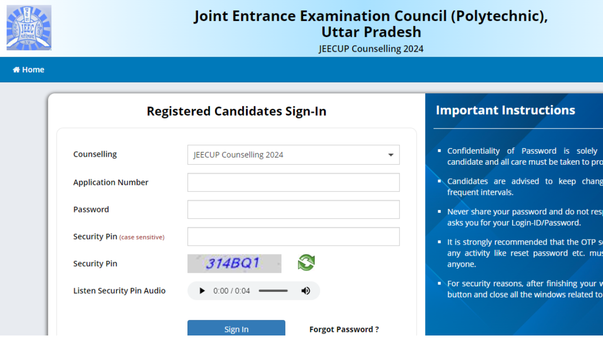 JEECUP seat allotment result 2024