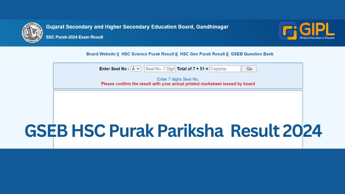 GSEB Purak Exam Result 2024