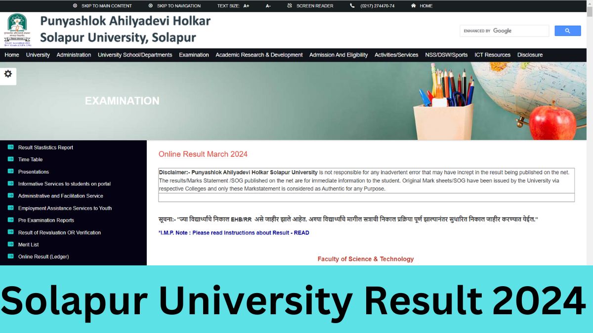 Solapur University Result 2024