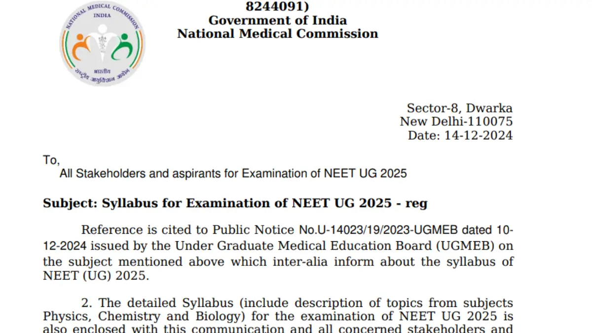 NEET Syllabus 2025 Out Officially, Download NTA NEET UG 2025 Syllabus Free
