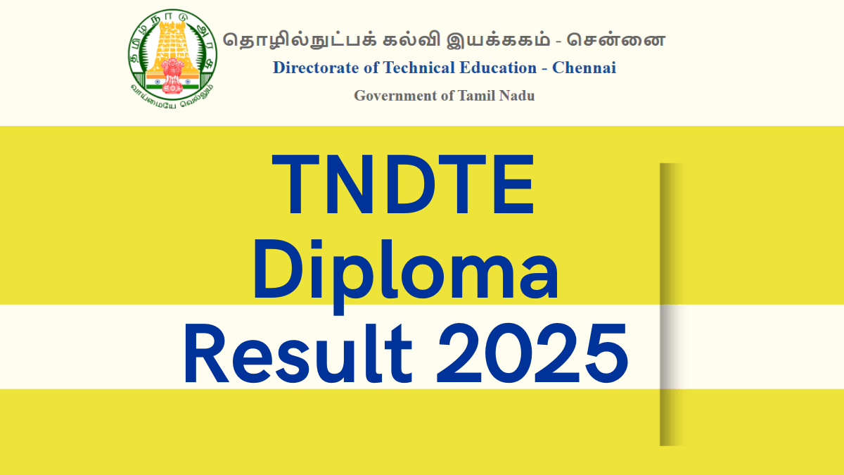 DoTE Result 2025 Out, Check TNDTE October Diploma Result Link