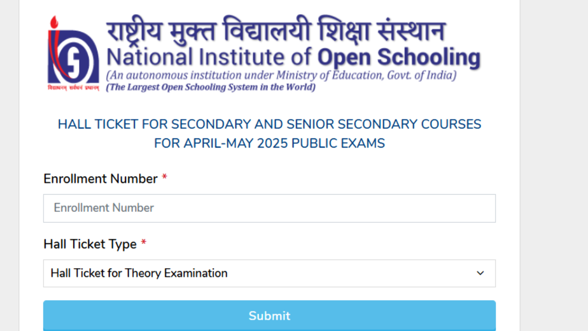 NIOS Hall Ticket 2025