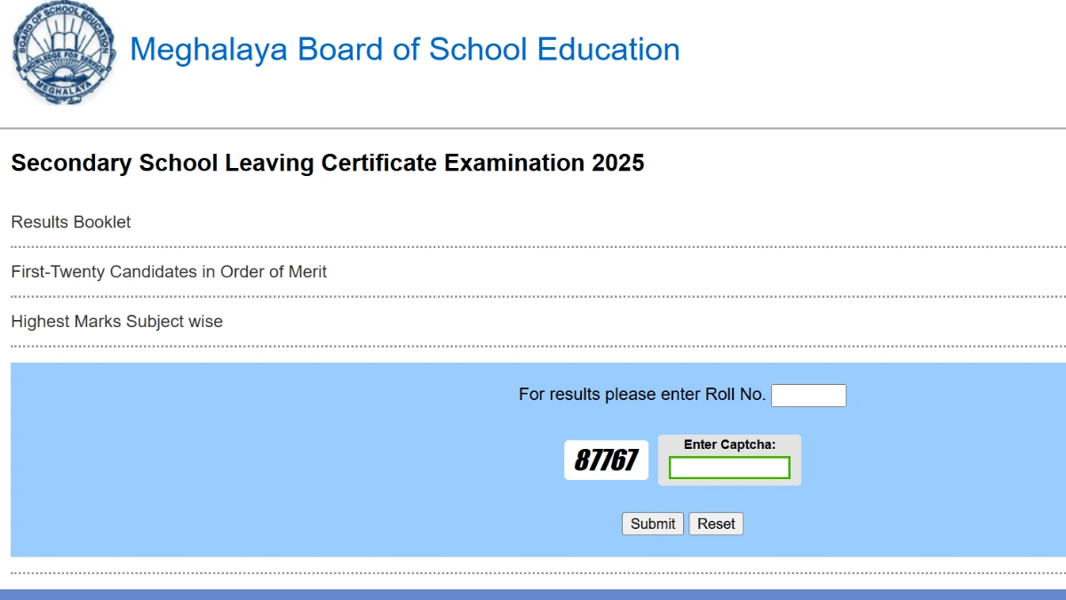 MBOSE SSLC Result 2025