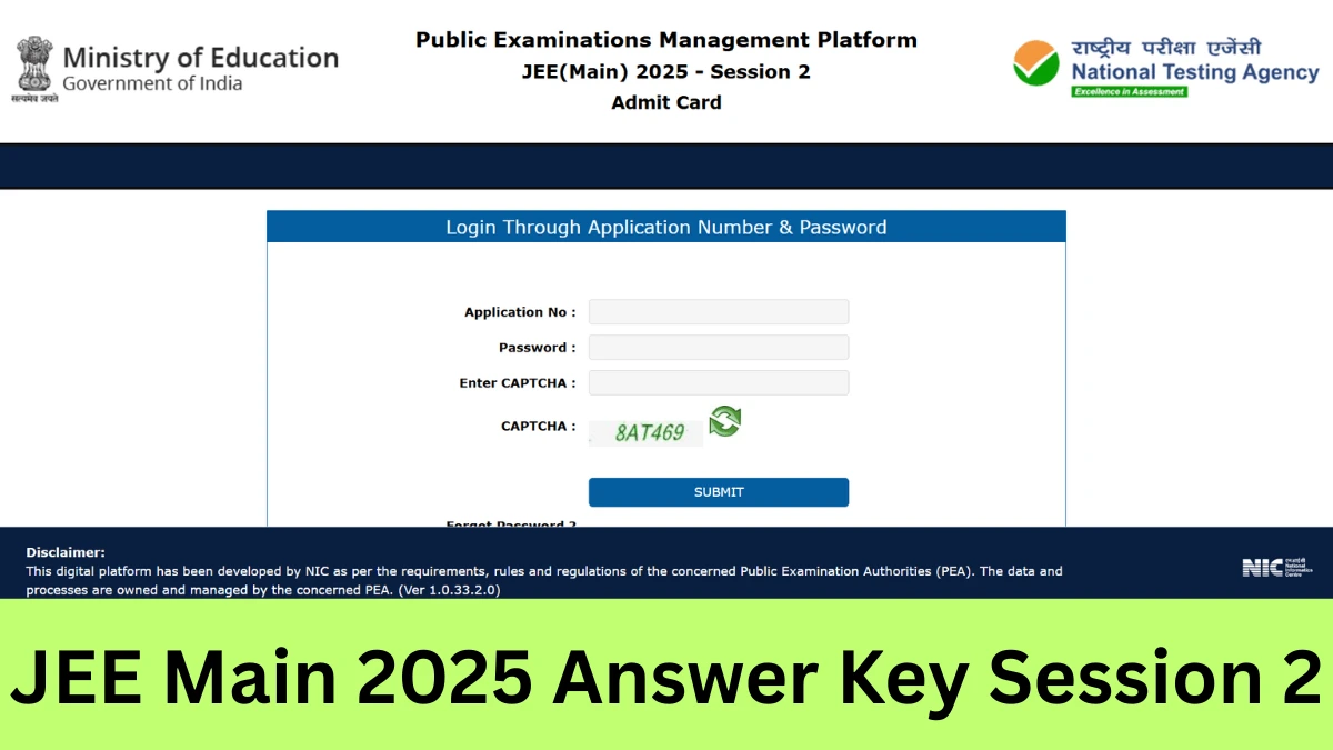 JEE Main 2025 Answer Key Session 2