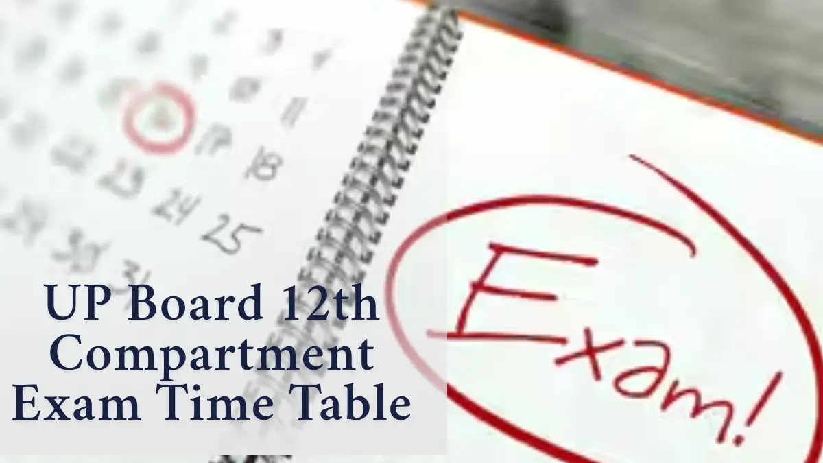 UP Board 10th Compartment Exam Time Table