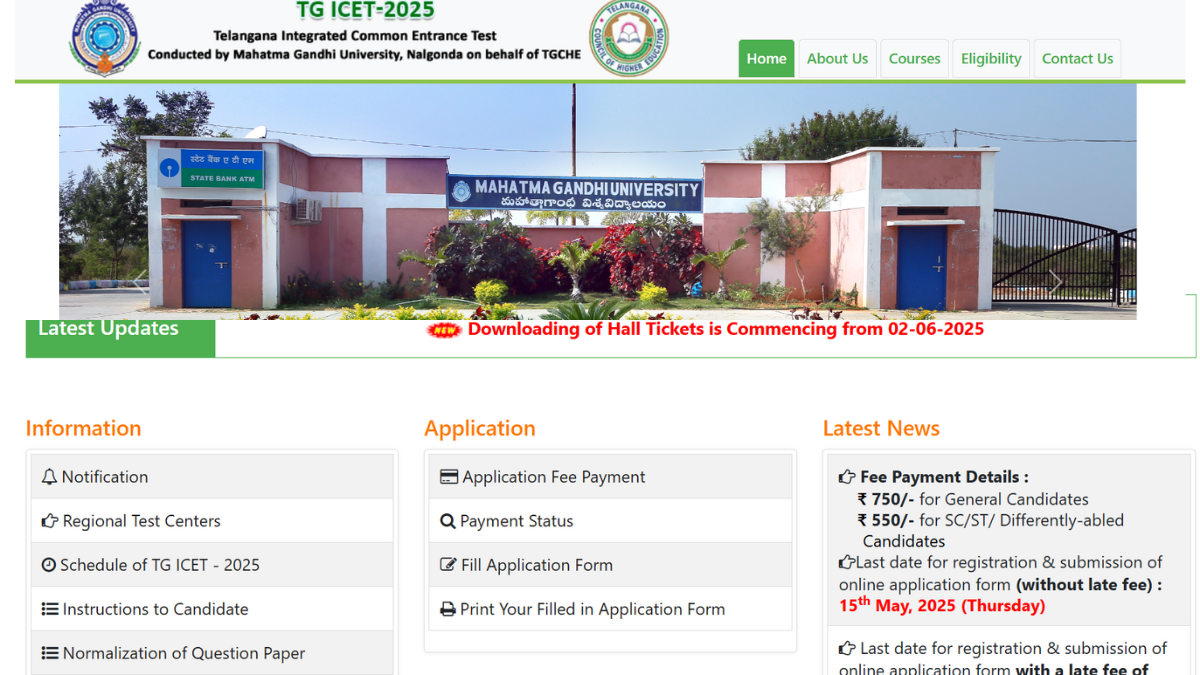 Telangana TG ICET Hall Ticket 2025