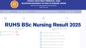 RUHS BSc Nursing Result 2025