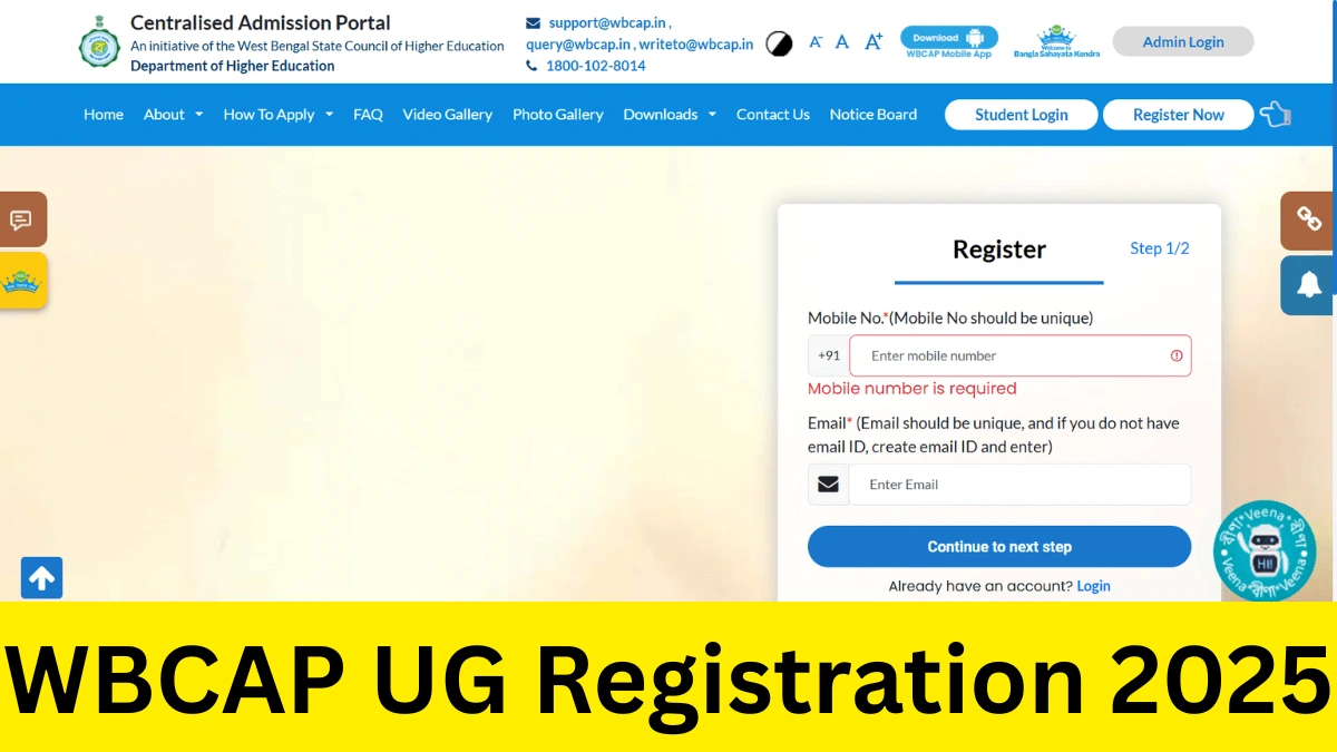 WBCAP Centralised Admission Portal UG Registration 2025
