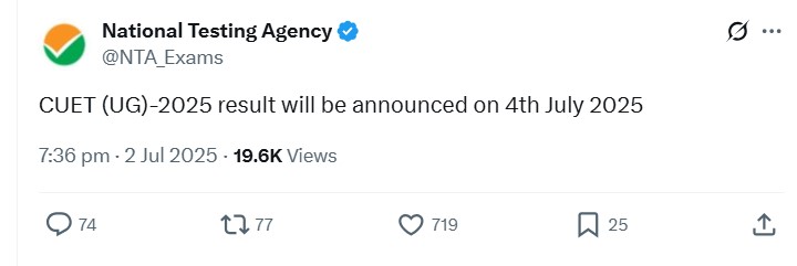 CUET Result 2025