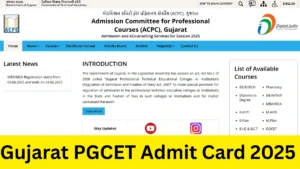 Gujarat PGCET Admit Card 2025