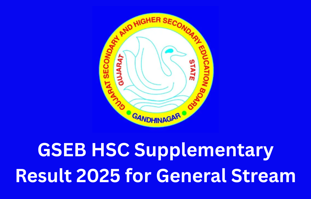 GSEB HSC Supplementary Result 2025 for General Stream