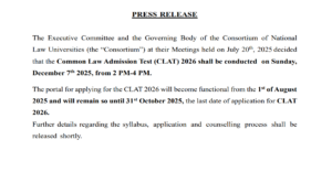 CLAT 2026 Notification