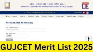 GUJCET Merit List 2025