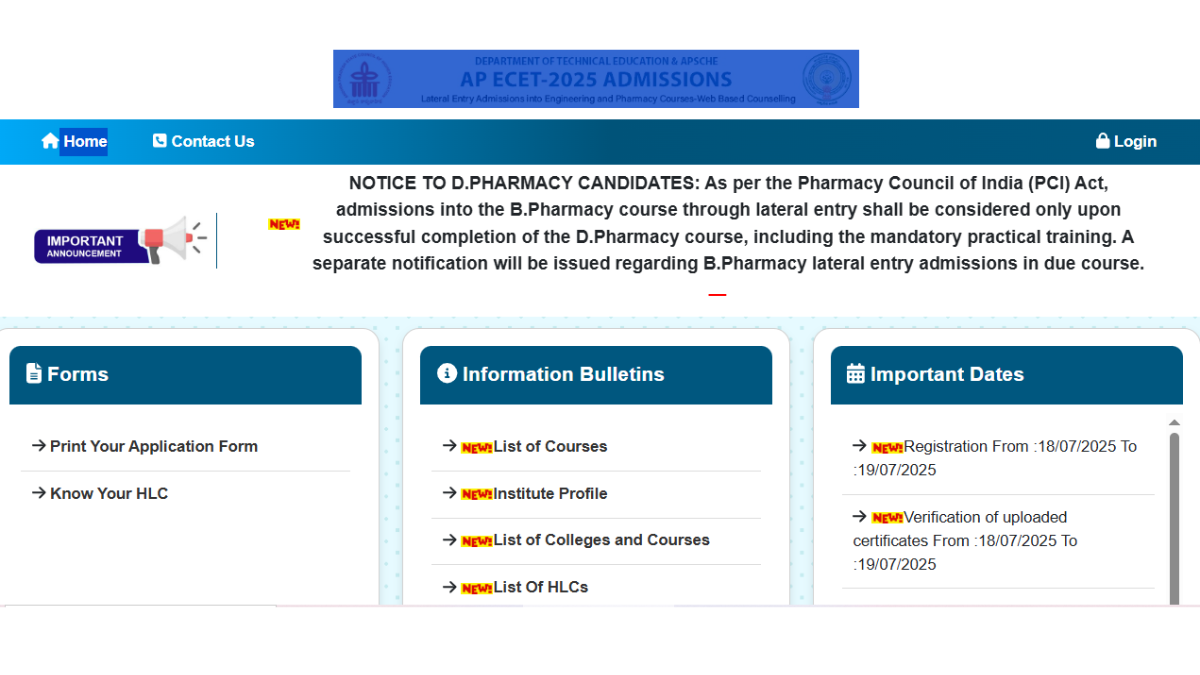 AP ECET Seat Allotment Result 2025