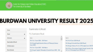 Burdwan University Result 2025