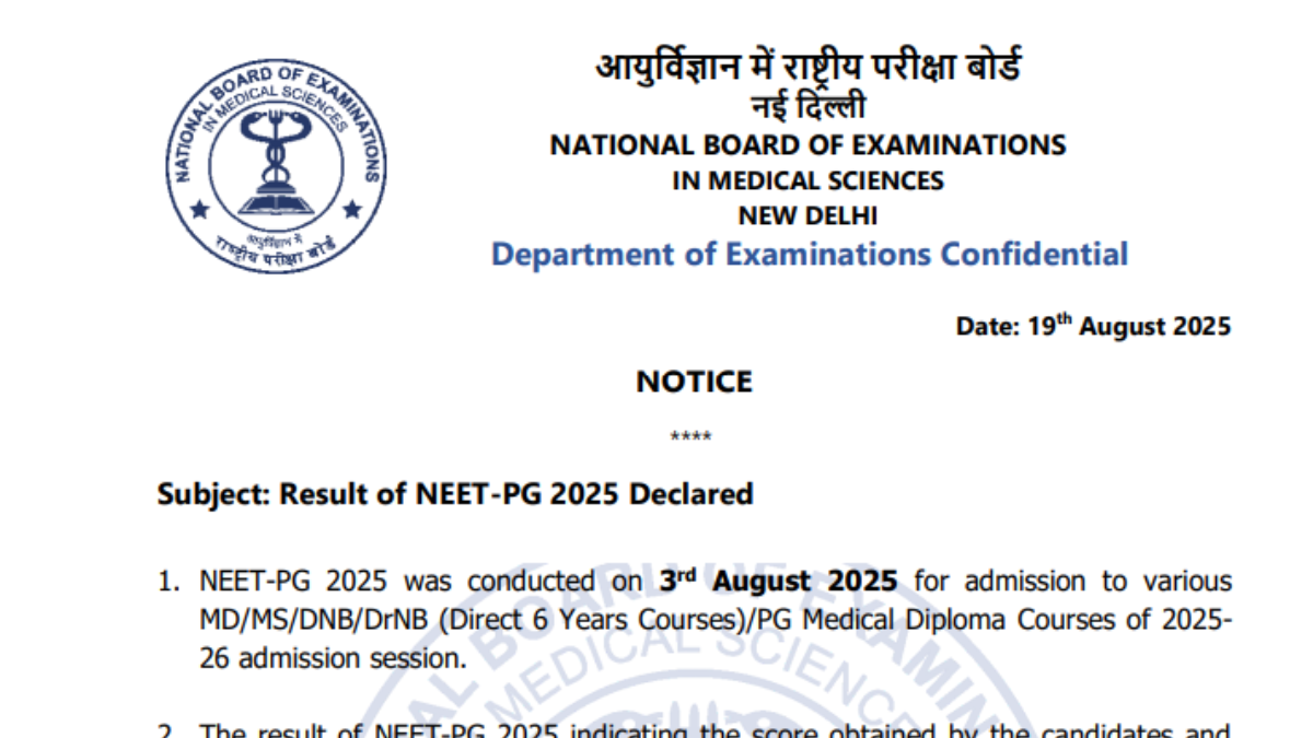 NEET PG Result 2025