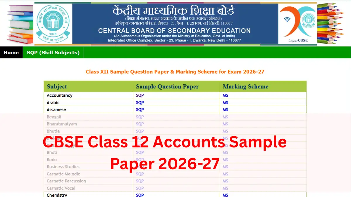 CBSE Class 12 Accounts Sample Paper 2026-27