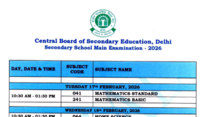 CBSE Final Date Sheet 2026 Out, Download CBSE Class 10, 12 Exam Time Table PDF @cbse.nic.in